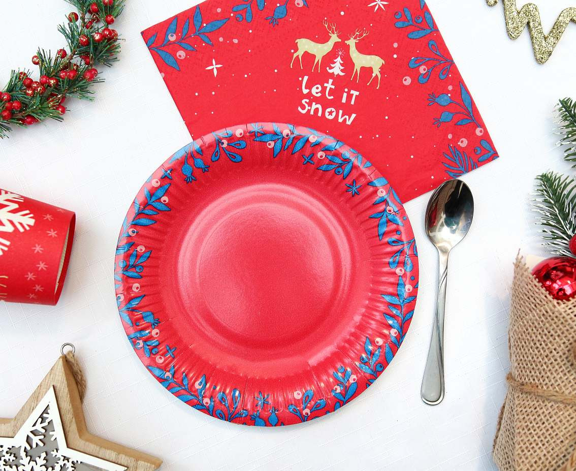 Paper napkins Let It Snow, red, 33x33 cm/ 20 pcs. EOL